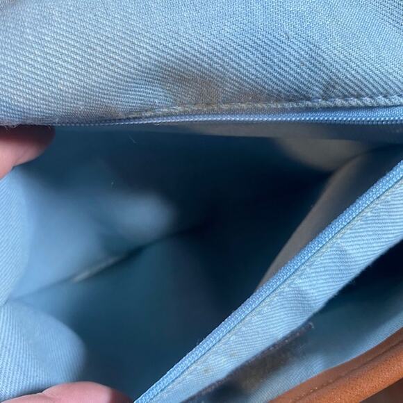 Liz Claiborne Brown Vegan Leather Messenger Shoulder Bag Women - Picture 11 of 16